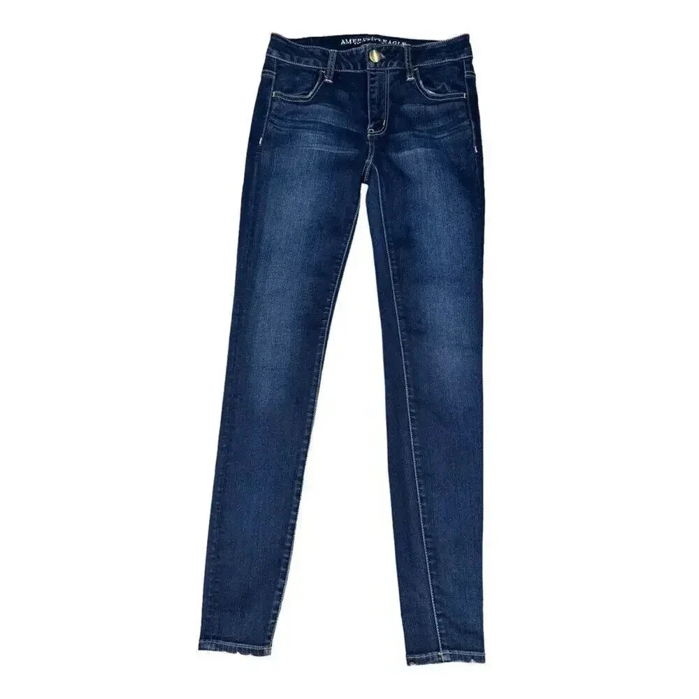 American Eagle Outfitters Size 2 Regular Dark Wash Super Stretch Jegging